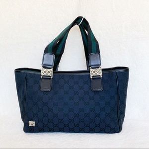 NWT Authentic Gucci Horsebit Woven GG Tote Bag